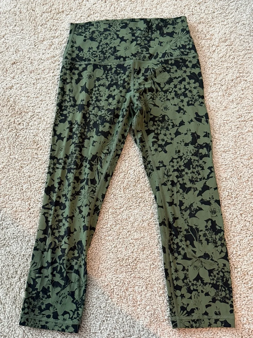 Lululemon Align Crop Barracks Green High Rise Nulu Size 6